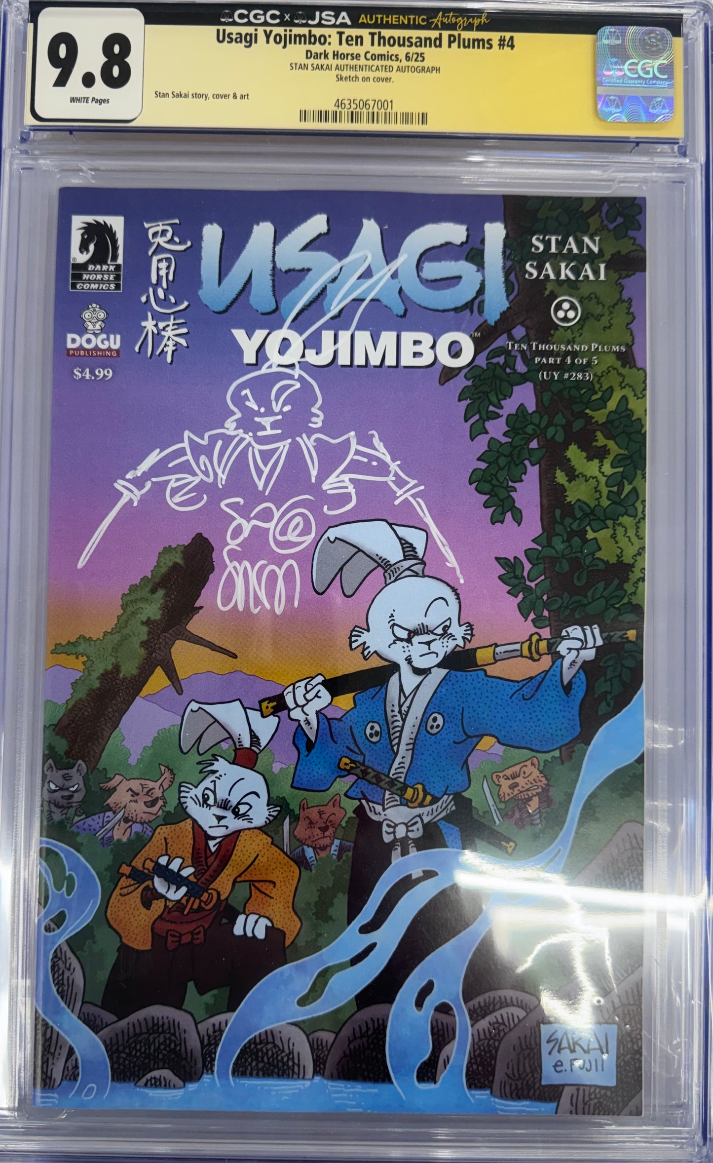 Usagi Yojimbo: Ten Thousand Plums #4 Sakai Remark and Signature