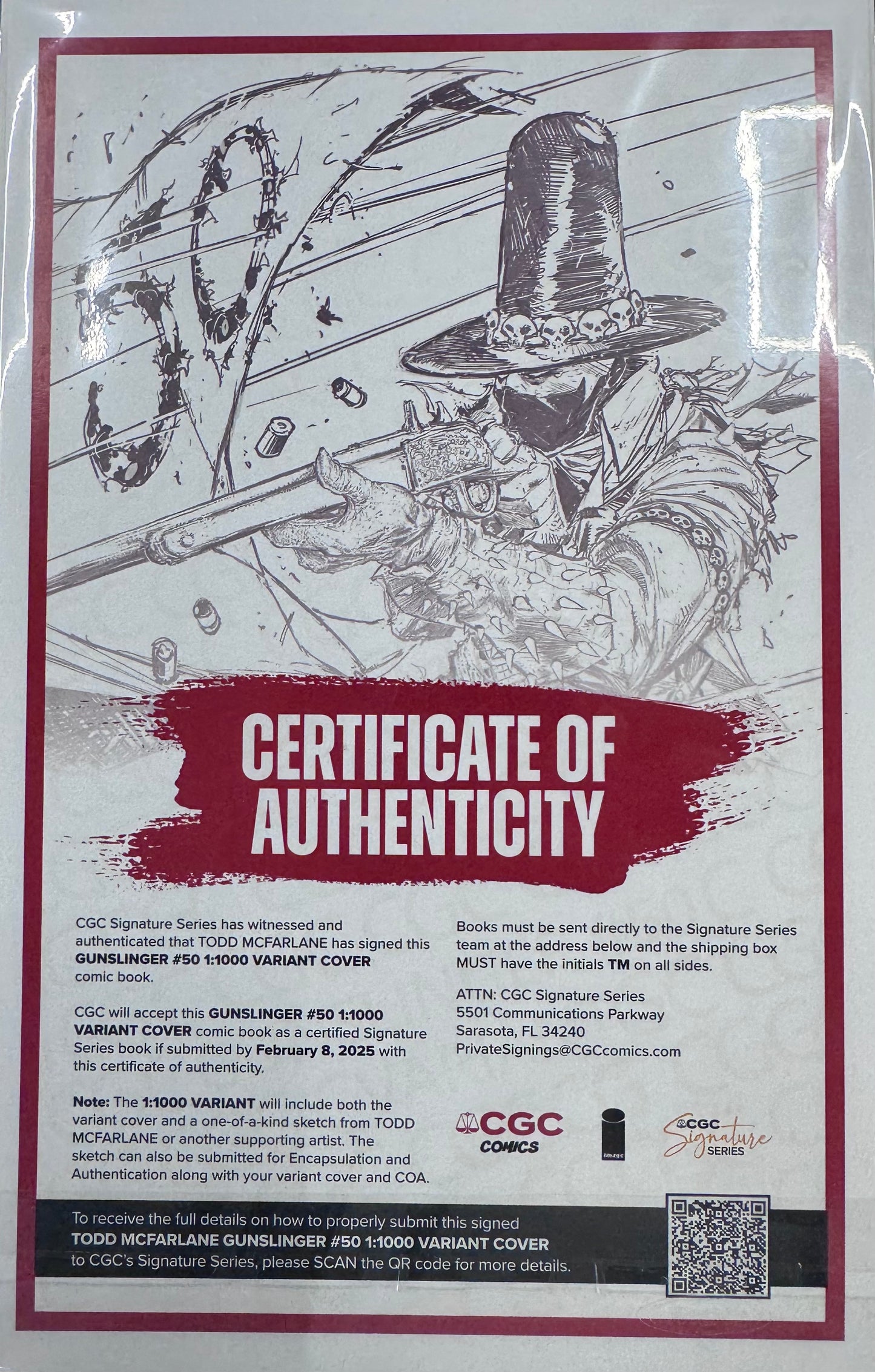 Gunslinger Spawn #50 1:1000 McFarlane Variant & Signature