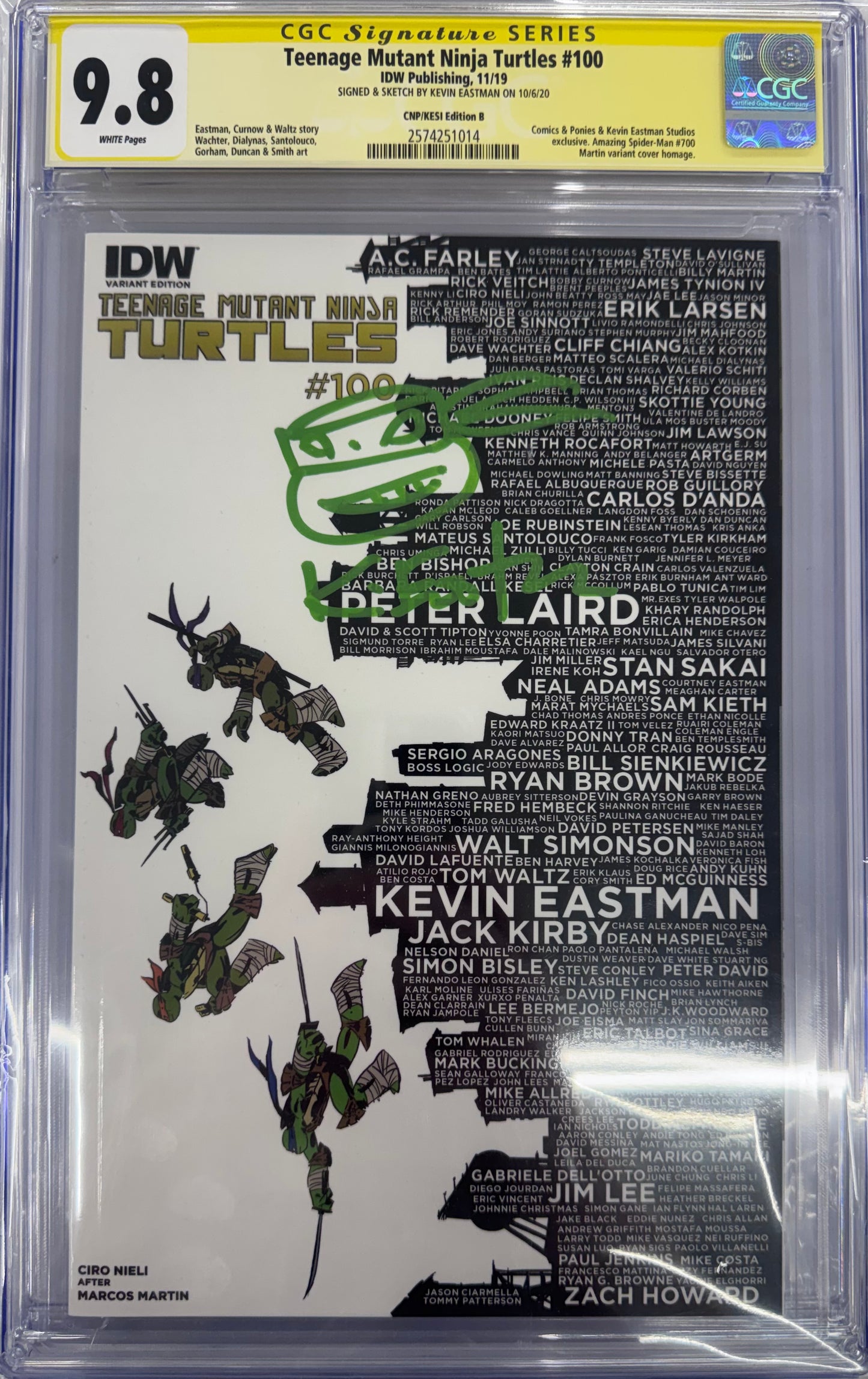 Teenage Mutant Ninja Turtles #100 Eastman Remark & Signature