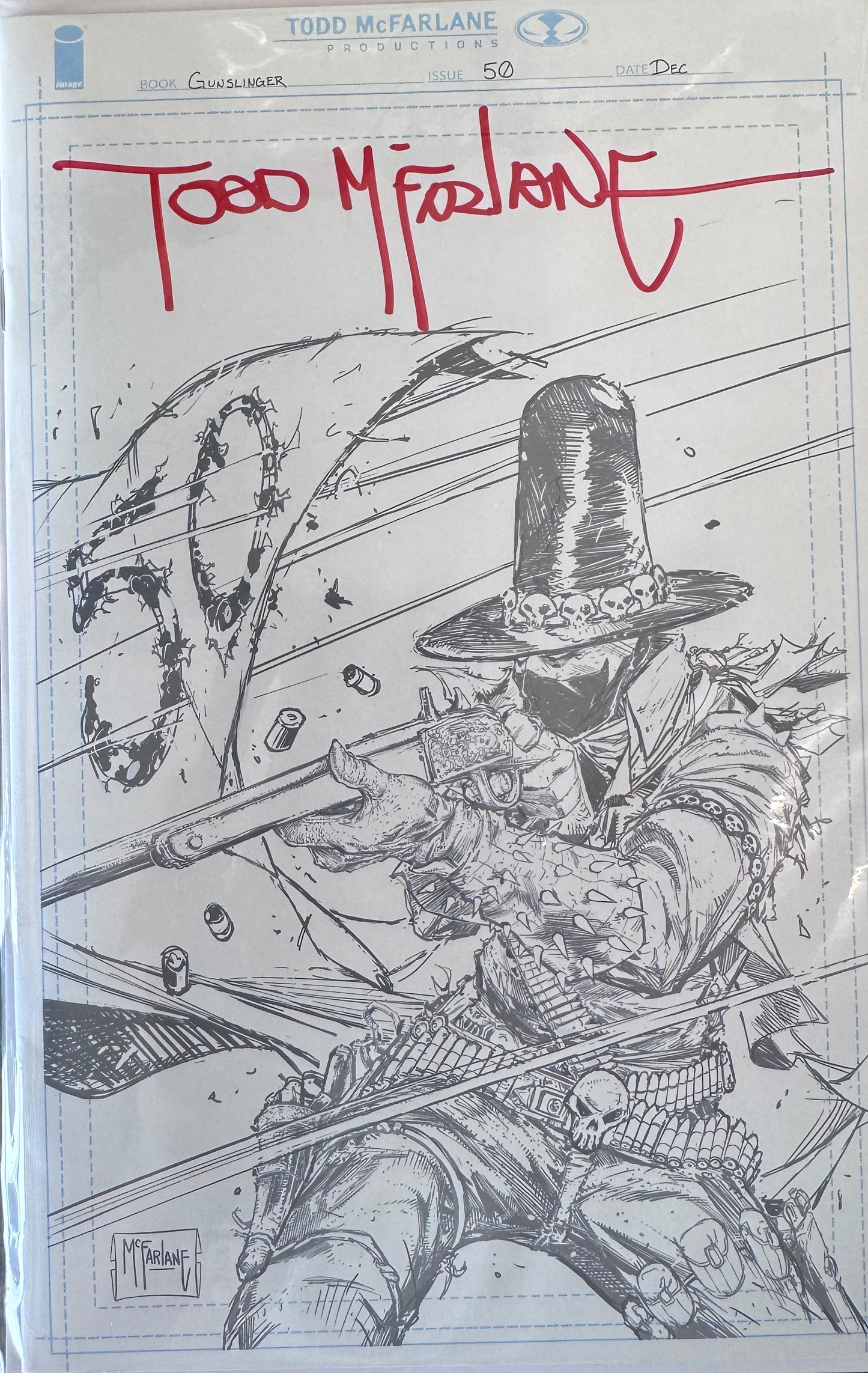 Gunslinger Spawn #50 1:1000 McFarlane Variant & Signature