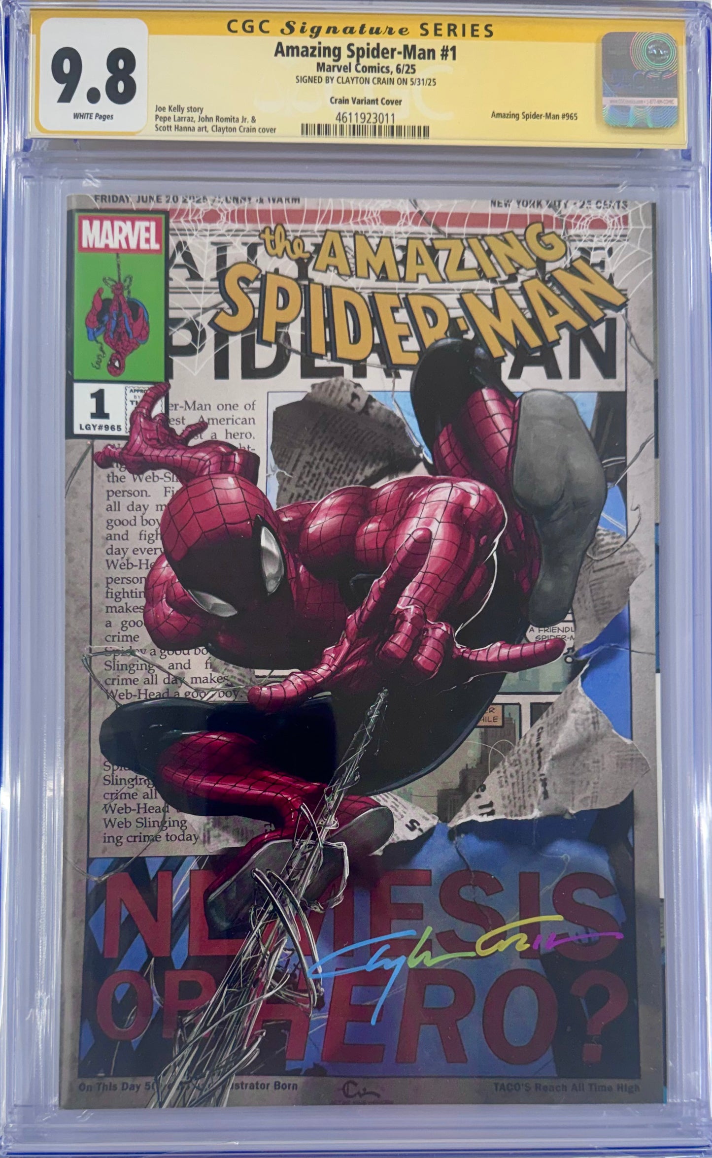 Amazing Spider-Man #1 Crain Signature Variant
